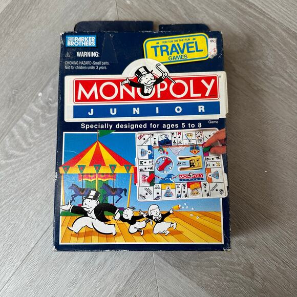 Parker Brothers Other - Vintage Monopoly Jr Junior Travel Game Portable Case 1994 Tonka Parker Brothers